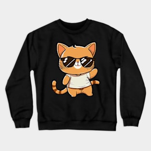 Cat wearing sunglasses swag Crewneck Sweatshirt